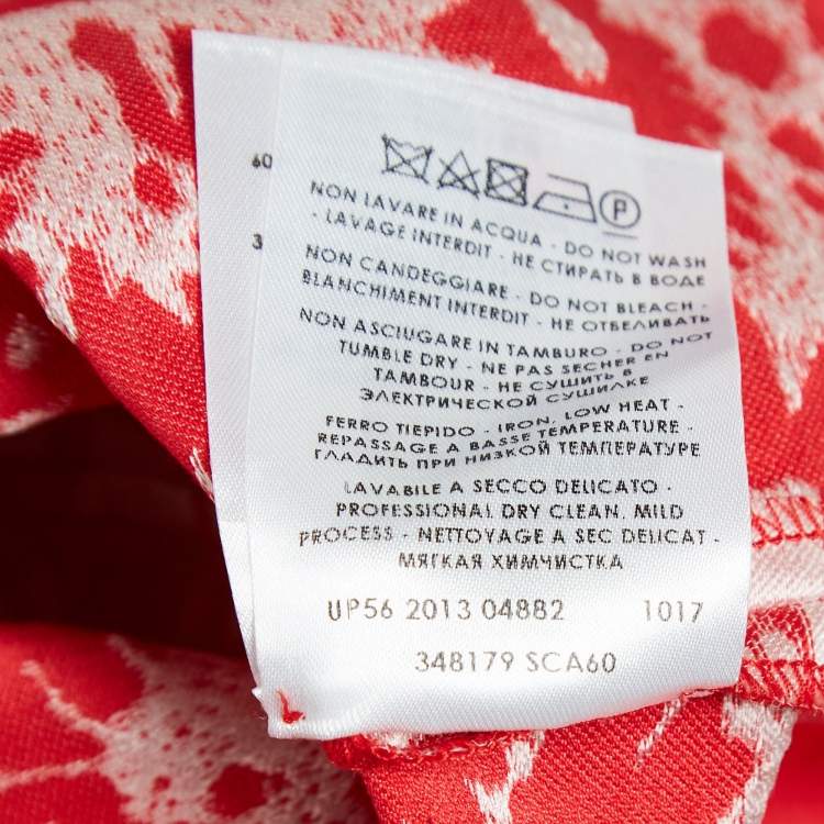 Pre Owned Stella McCartney Red Floral Jacquard Shorts Set S/M
