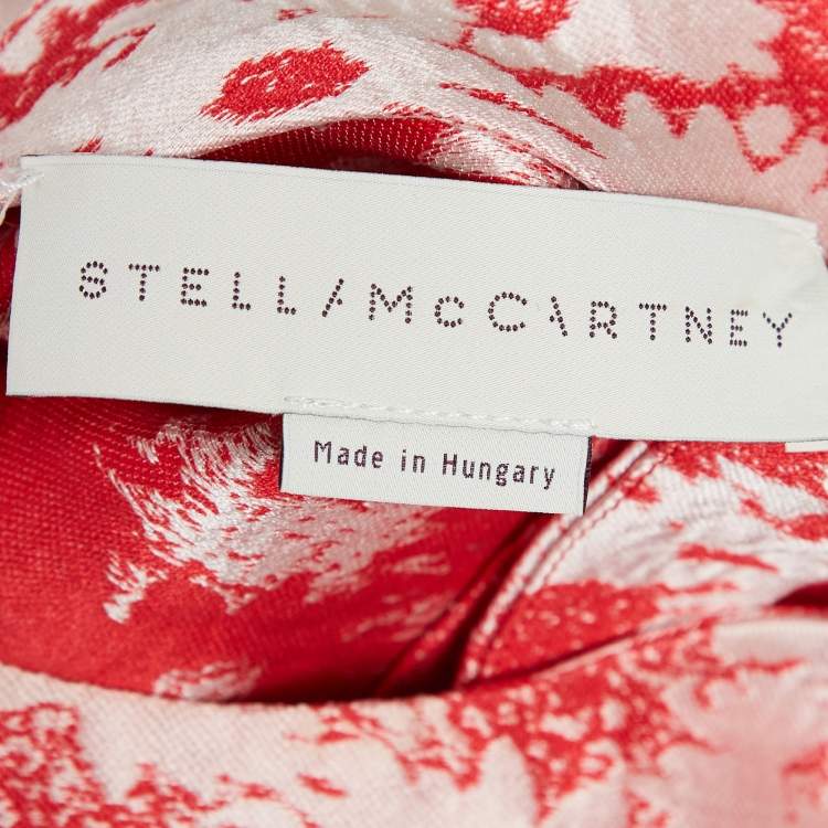 Pre Owned Stella McCartney Red Floral Jacquard Shorts Set S/M