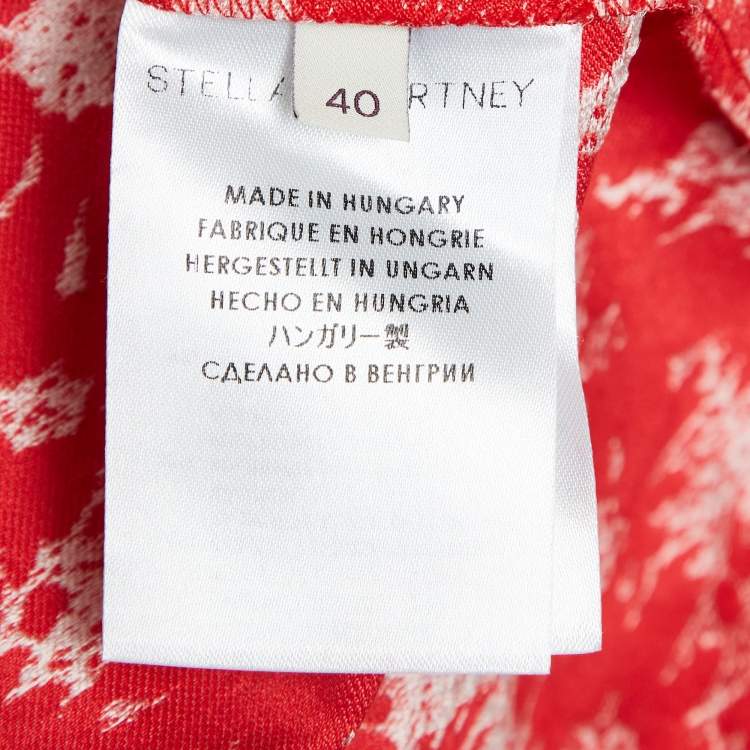 Pre Owned Stella McCartney Red Floral Jacquard Shorts Set S/M