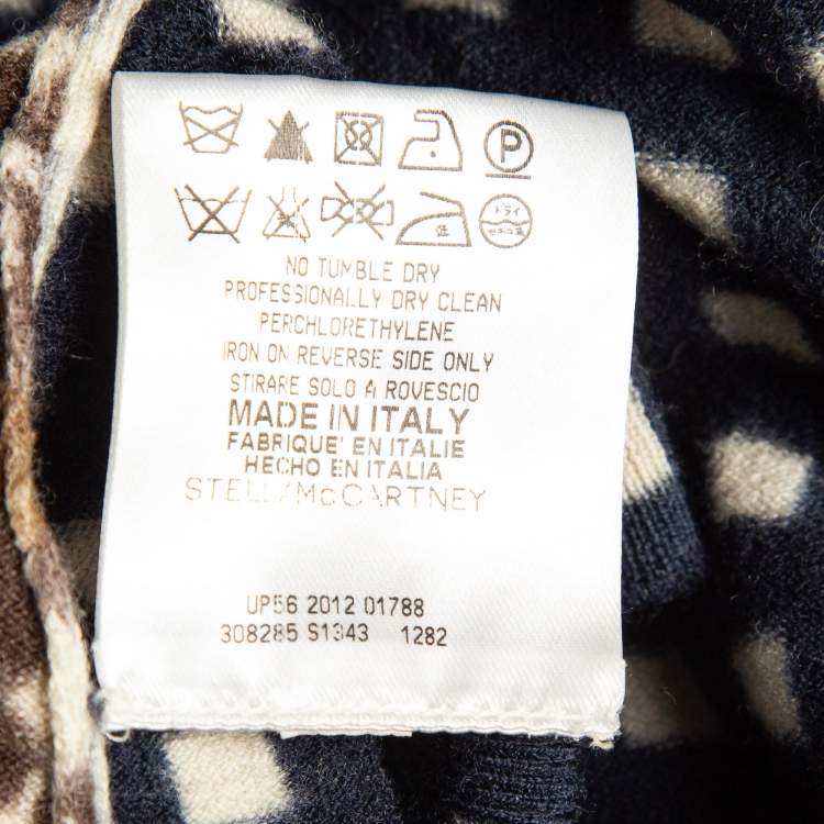 Pre Owned Stella McCartney Multicolor Printed High Neck Knit Top S