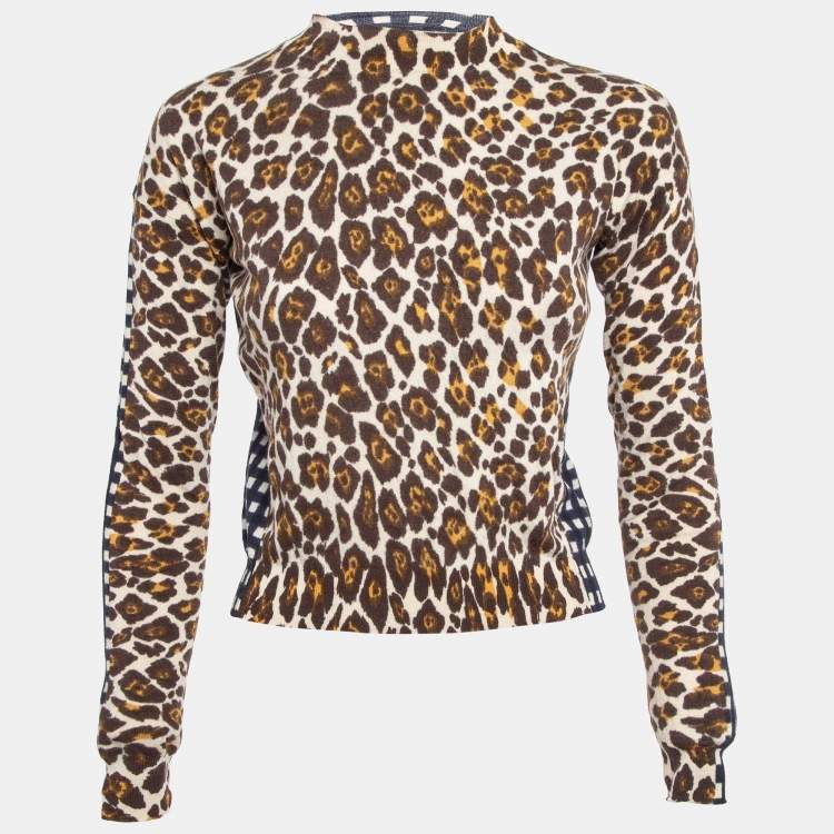 Pre Owned Stella McCartney Multicolor Printed High Neck Knit Top S