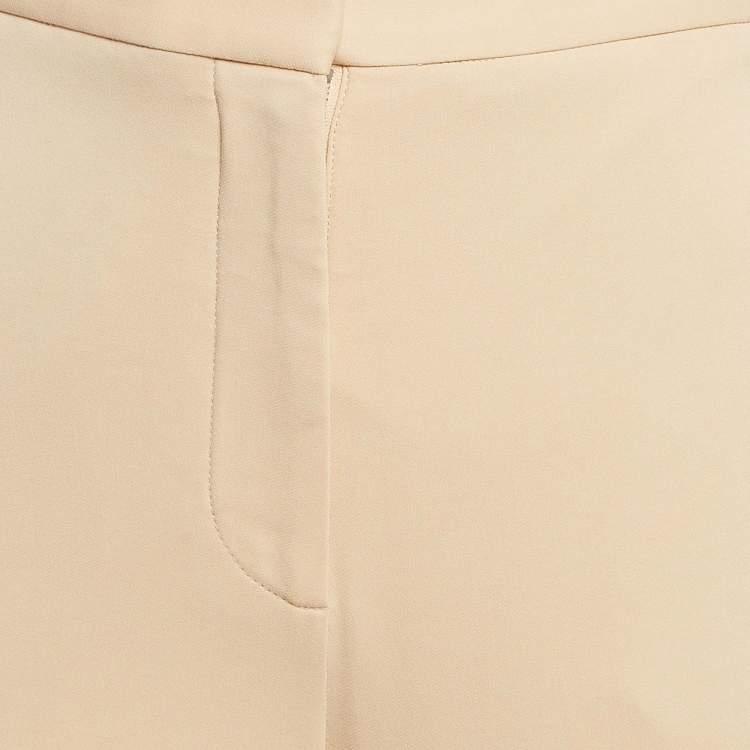 Pre Owned Stella McCartney Beige Crepe Wide Leg Pants XS