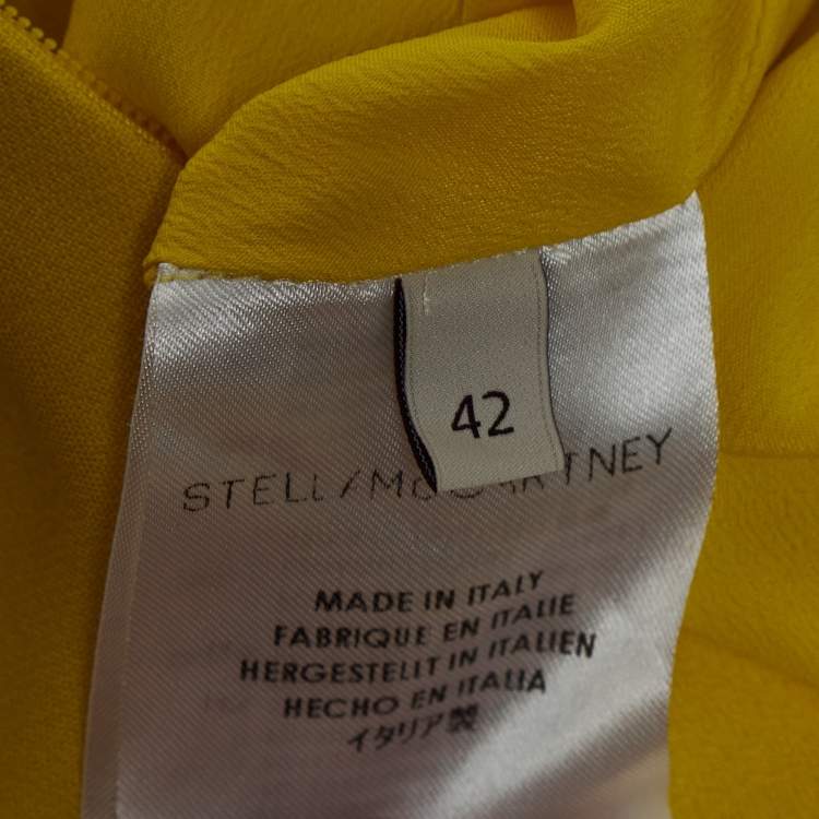 Pre Owned Stella McCartney Yellow Crepe Sleeveless Maxi Dress M