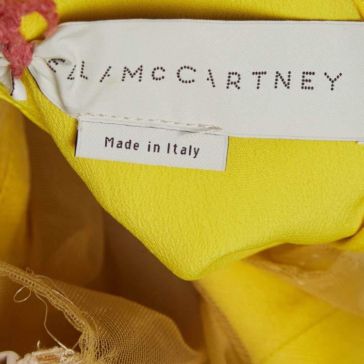 Pre Owned Stella McCartney Yellow Crepe Sleeveless Maxi Dress M