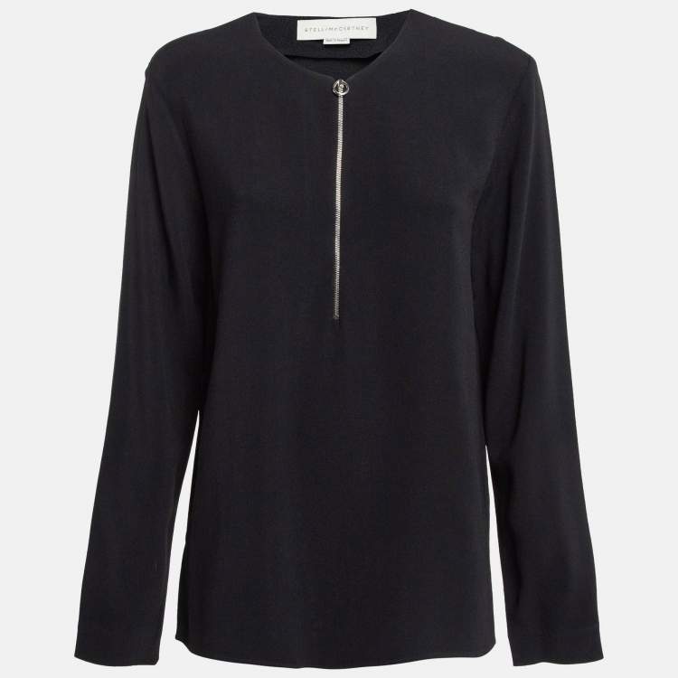 مملوكة مسبقًا Stella McCartney Black Crepe Zip-Up Blouse M