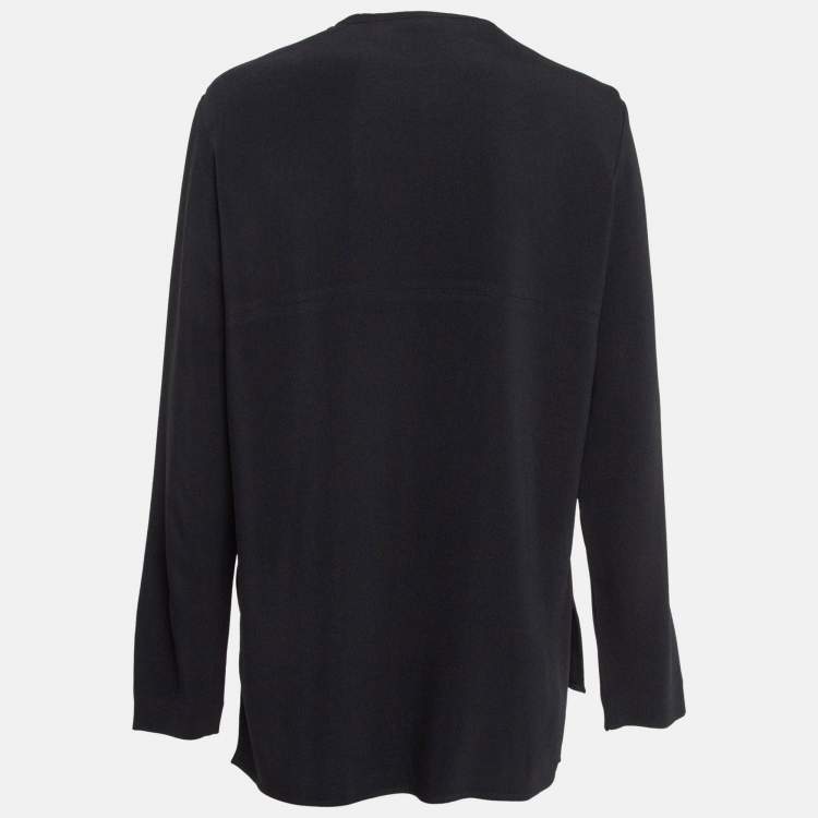 مملوكة مسبقًا Stella McCartney Black Crepe Zip-Up Blouse M