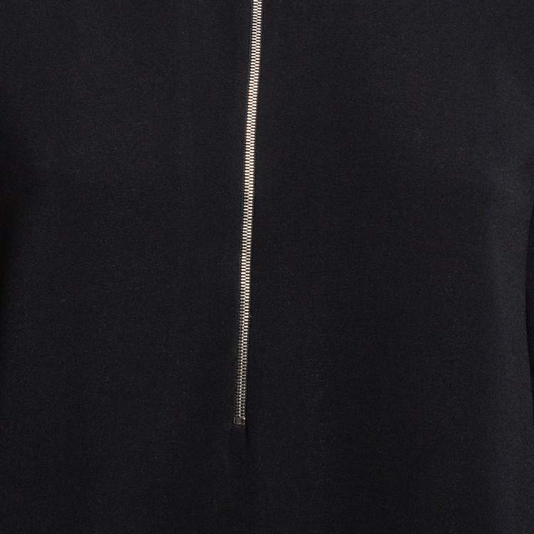 مملوكة مسبقًا Stella McCartney Black Crepe Zip-Up Blouse M