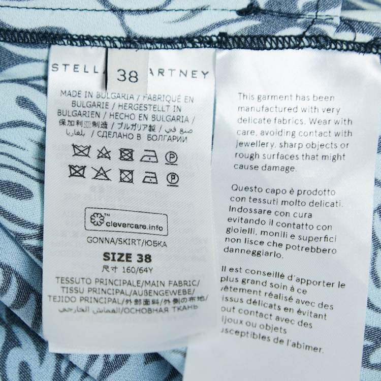 Pre Owned Stella McCartney Blue Printed Midi Skirt S