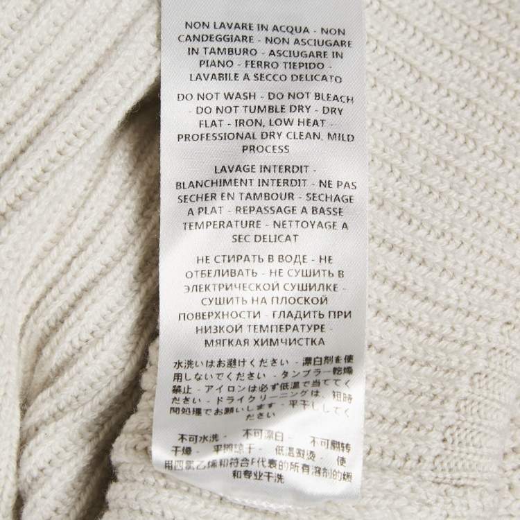 Pre Owned Stella McCartney Grey Lace Trim Rib Knit Asymmetric Sweater S