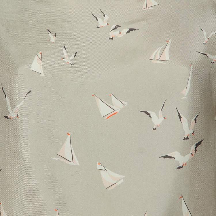 Pre Owned Stella McCartney Beige Printed Silk Top S