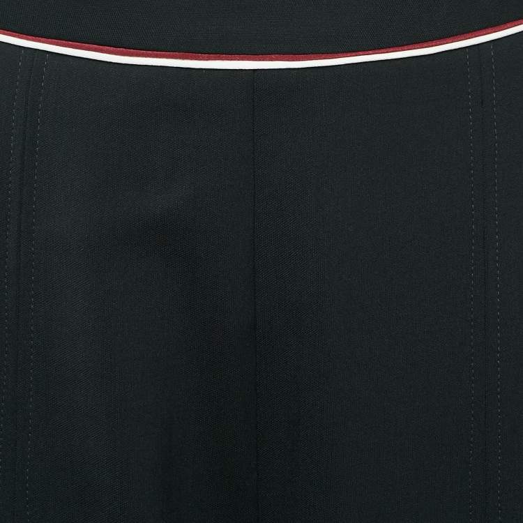 Pre Owned Stella McCartney Black Wool Pleated Wide Leg Pants S
