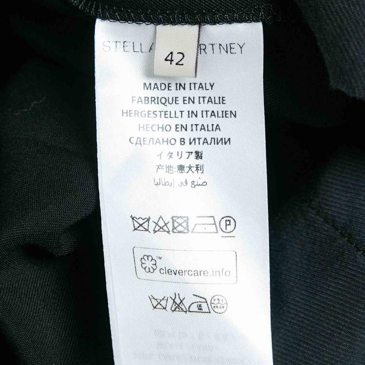 Pre Owned Stella McCartney Black Wool Pleated Wide Leg Pants M