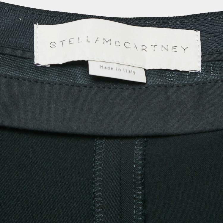 Pre Owned Stella McCartney Black Wool Pleated Wide Leg Pants M