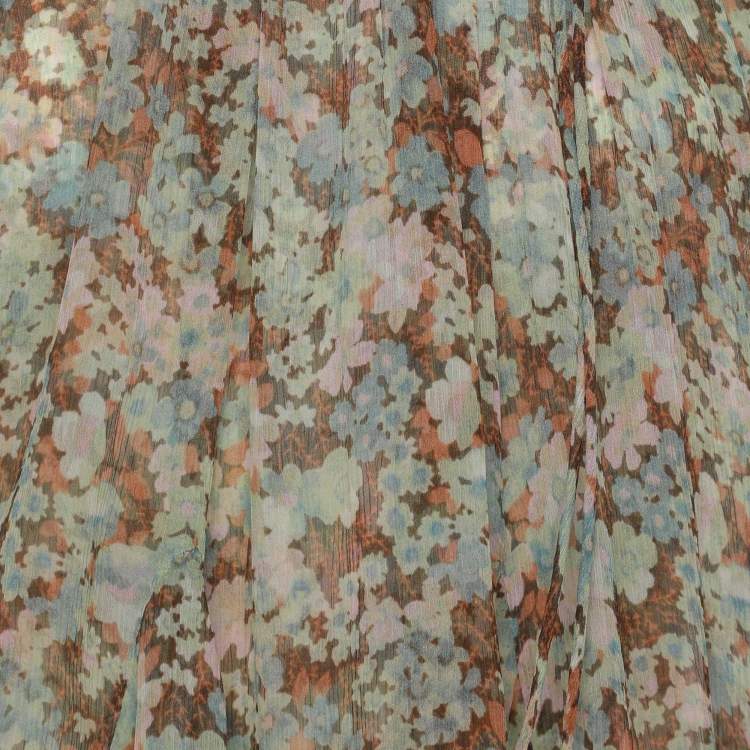 Pre Owned Stella McCartney Multicolor Silk Tie Top S