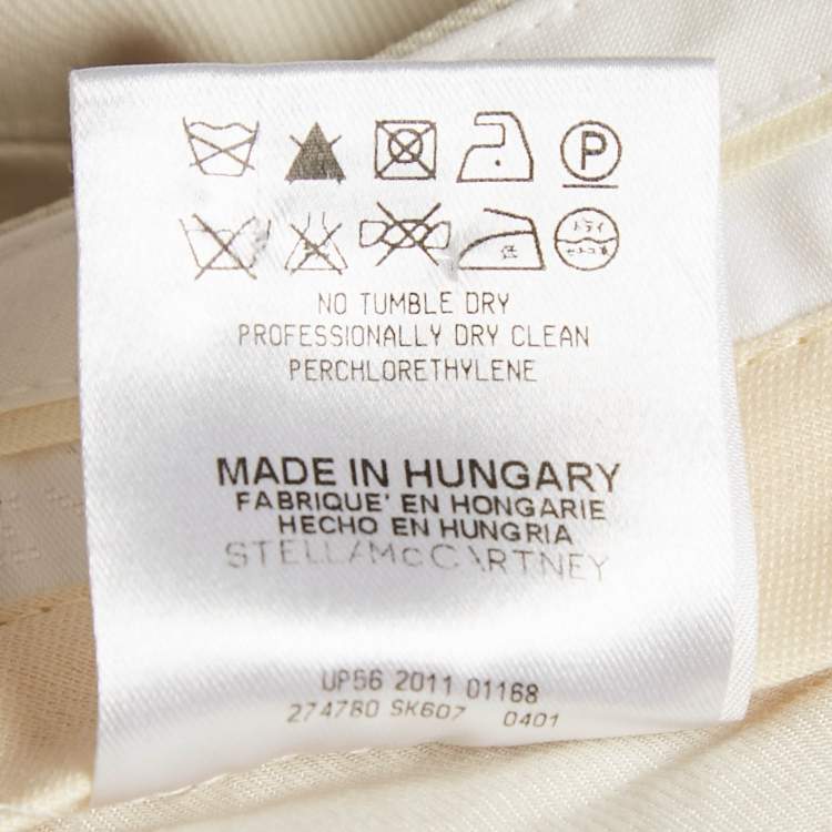 Pre Owned Stella McCartney Off-White Gabardine Tailored Trousers M