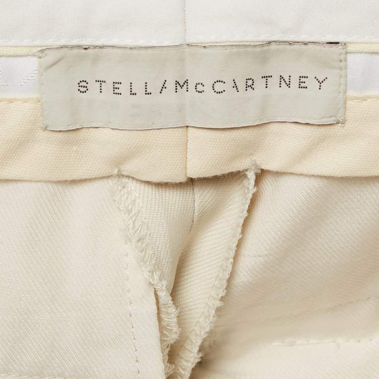 Pre Owned Stella McCartney Off-White Gabardine Tailored Trousers M