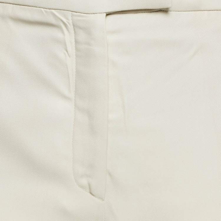 Pre Owned Stella McCartney Off-White Gabardine Tailored Trousers M