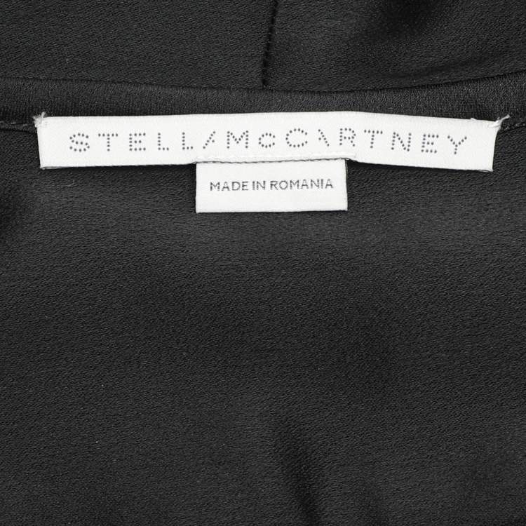 Pre Owned Stella McCartney Black Silk Lace Long Sleeve Top M