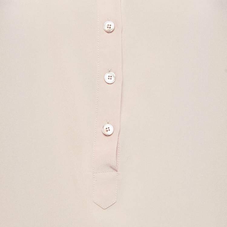 Pre Owned Stella McCartney Pink Silk Half Placket Blouse M