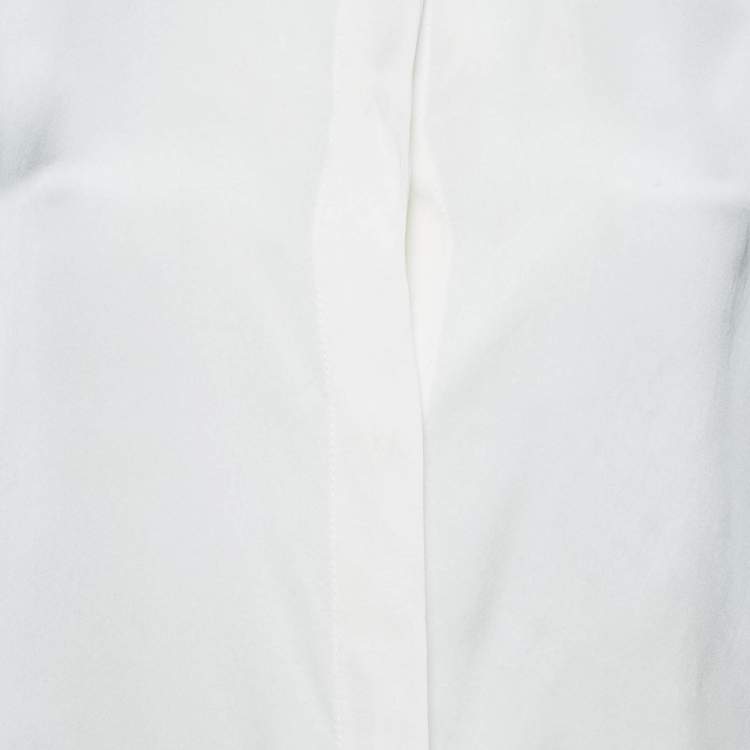 Pre Owned Stella McCartney Black/White Satin Silk Long Sleeve Shirt M