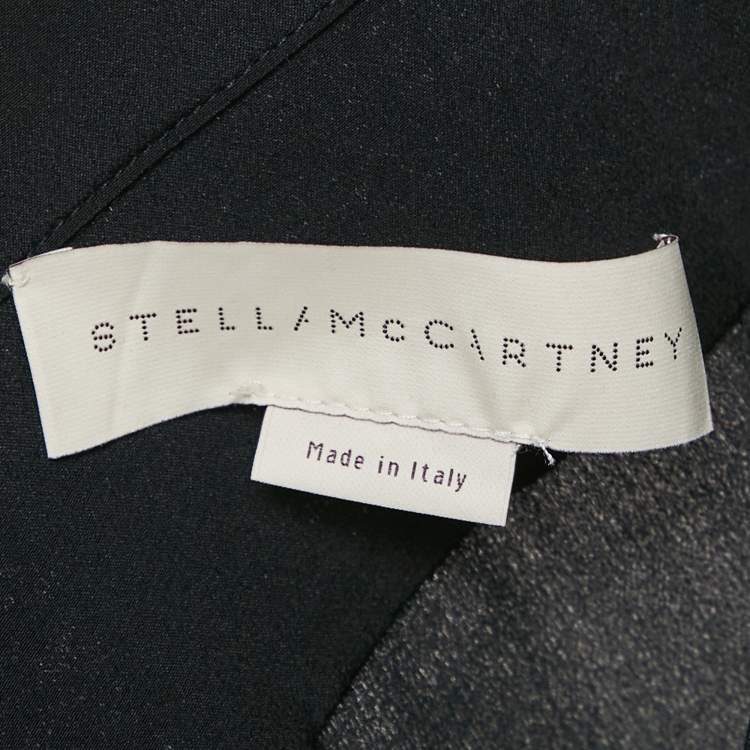Pre Owned Stella McCartney Black Floral Embroidered Silk Long Sleeve Shirt S