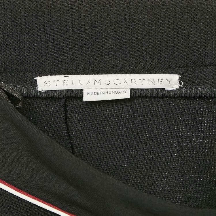 Pre Owned Stella McCartney Black Wool Pleated Wide Leg Pants S