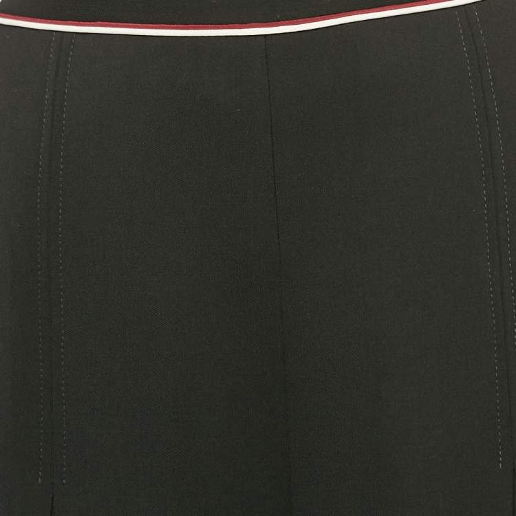 Pre Owned Stella McCartney Black Wool Pleated Wide Leg Pants S