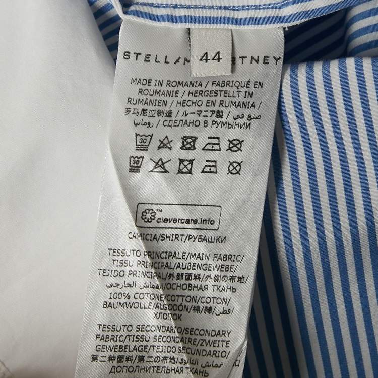 Pre Owned Stella McCartney We Are The Weather Blue/White Shirt Striped Cotton Shirt M
