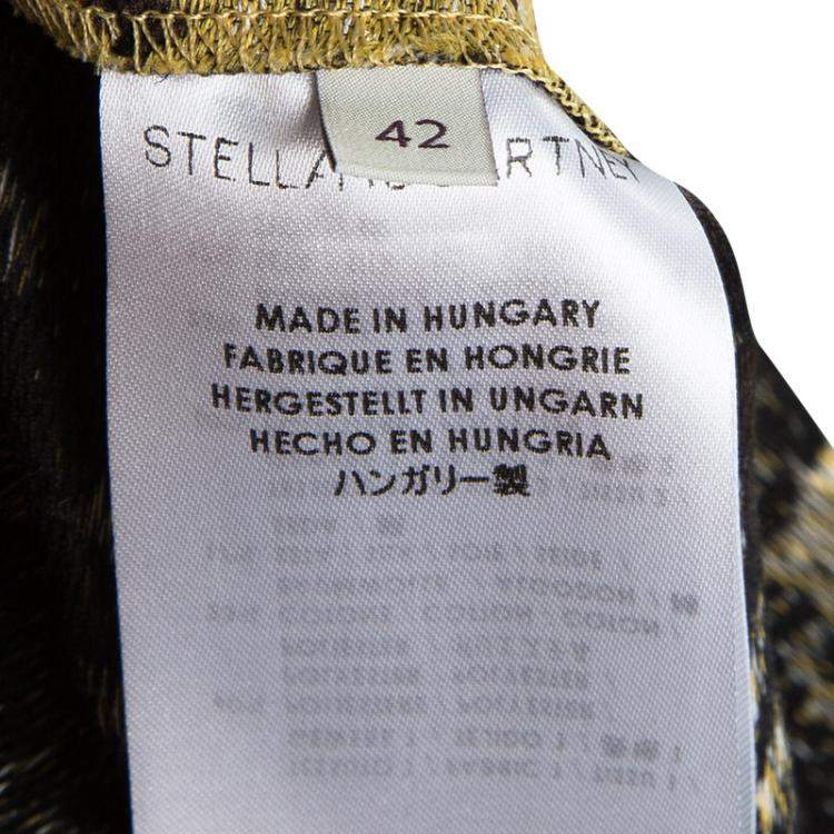 Pre Owned Stella McCartney Beige Metallic Snakeskin Jacquard Dress M