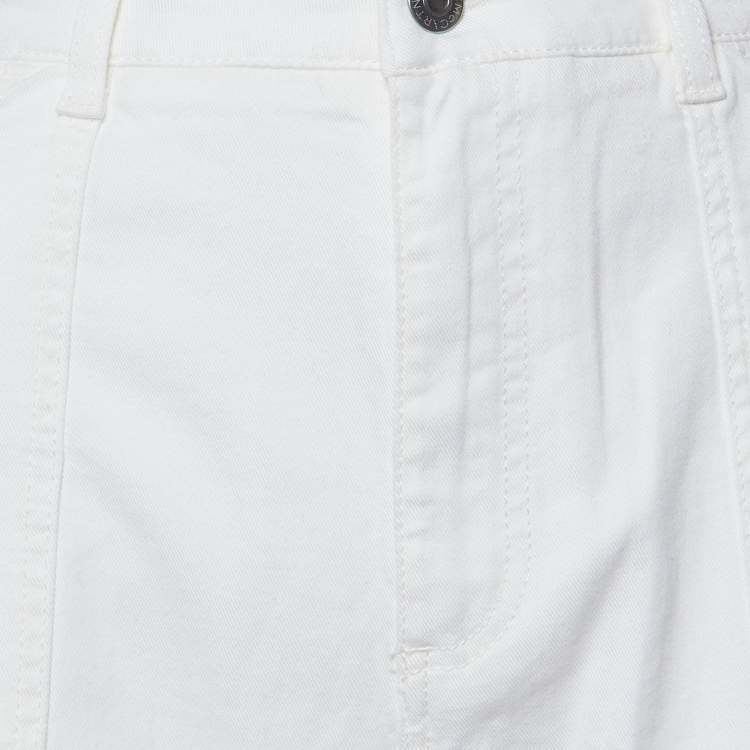 Pre Owned Stella McCartney White Denim & Jersey Tapered Jeans L/Waist 34"