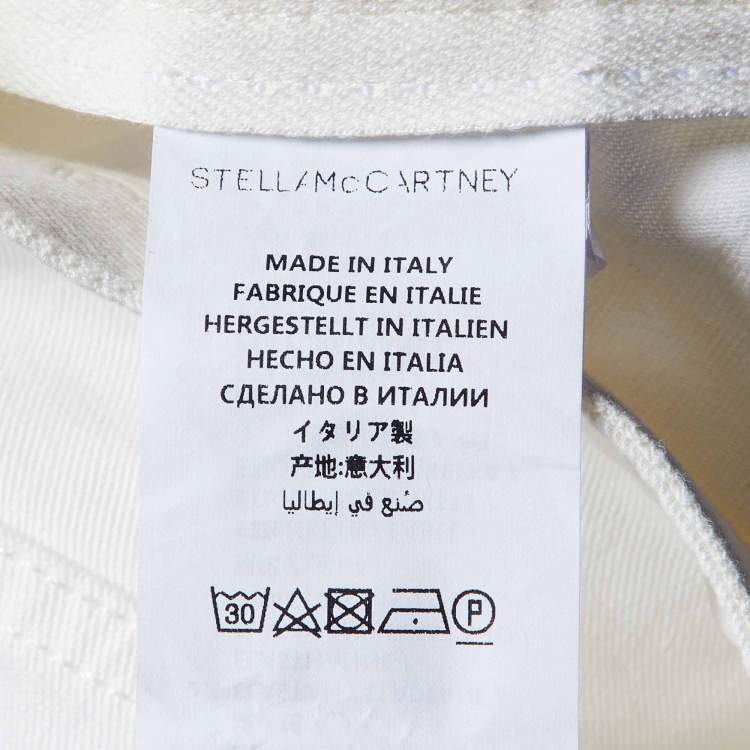 Pre Owned Stella McCartney White Denim & Jersey Tapered Jeans L/Waist 34"