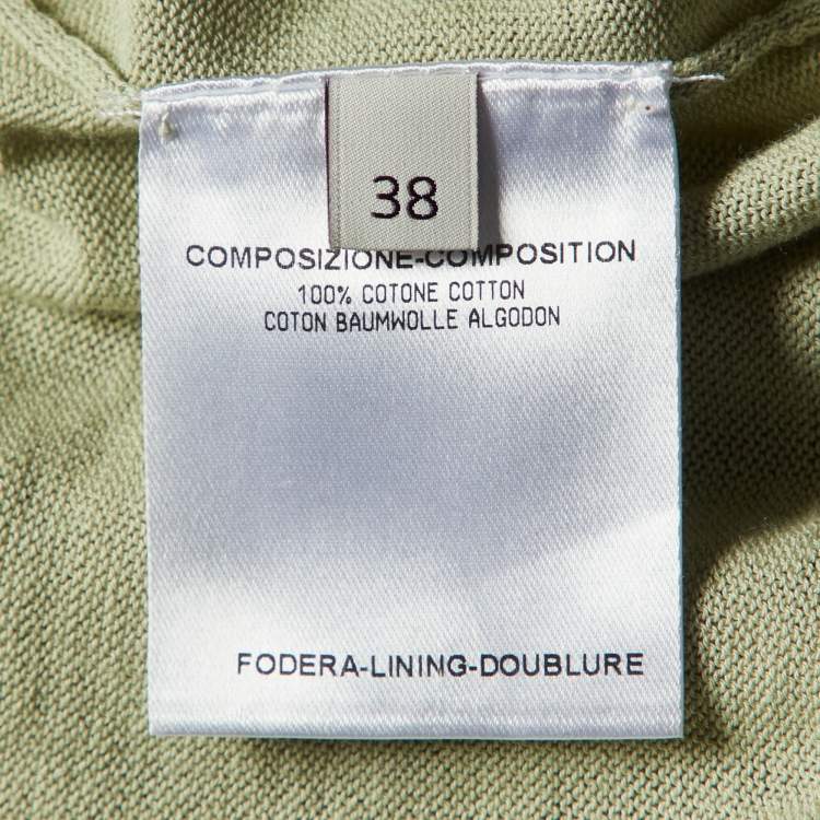 Pre Owned Stella McCartney Green Cotton Knit Polo Jumper S