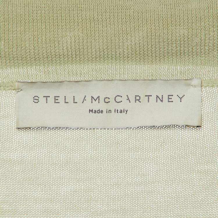 Pre Owned Stella McCartney Green Cotton Knit Polo Jumper S