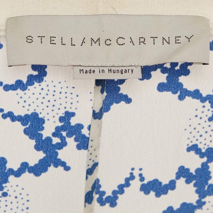 Pre Owned Stella McCartney White Printed & Embroidered Silk Jumper M 
