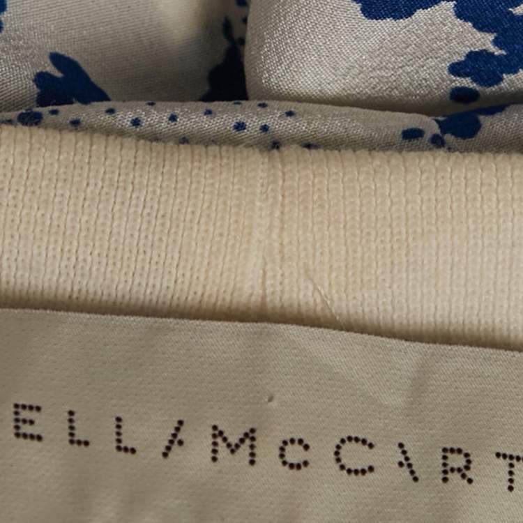 Pre Owned Stella McCartney White Printed & Embroidered Silk Jumper M 