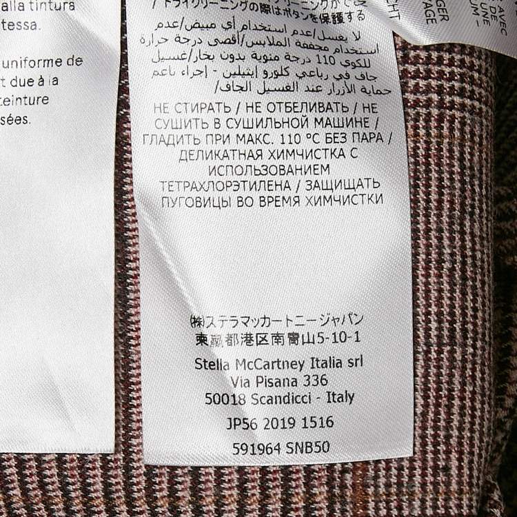 Pre Owned Stella McCartney Pink Houndstooth Wool Cropped Pants M