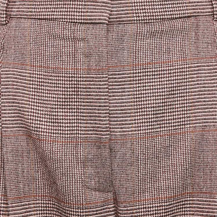 Pre Owned Stella McCartney Pink Houndstooth Wool Cropped Pants M