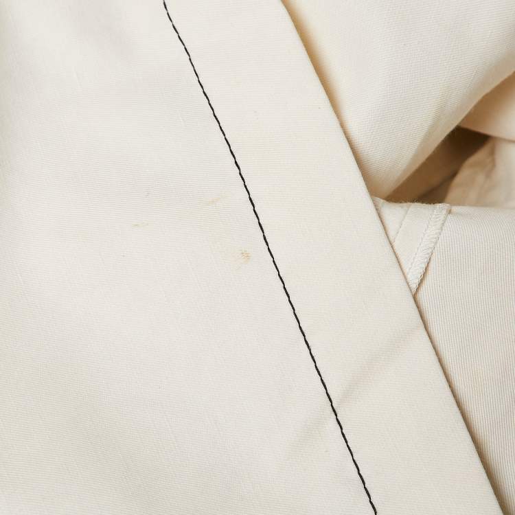 Pre Owned Stella McCartney Off-White Cotton Blend Flounce Knee-Length Skirt S