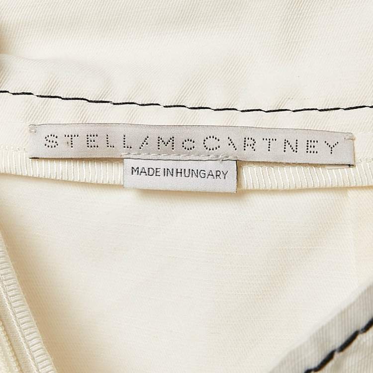 Pre Owned Stella McCartney Off-White Cotton Blend Flounce Knee-Length Skirt S