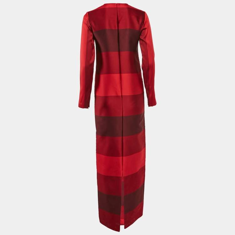 Pre Owned Stella McCartney Red Crepe Full Sleeve Maxi Dress S