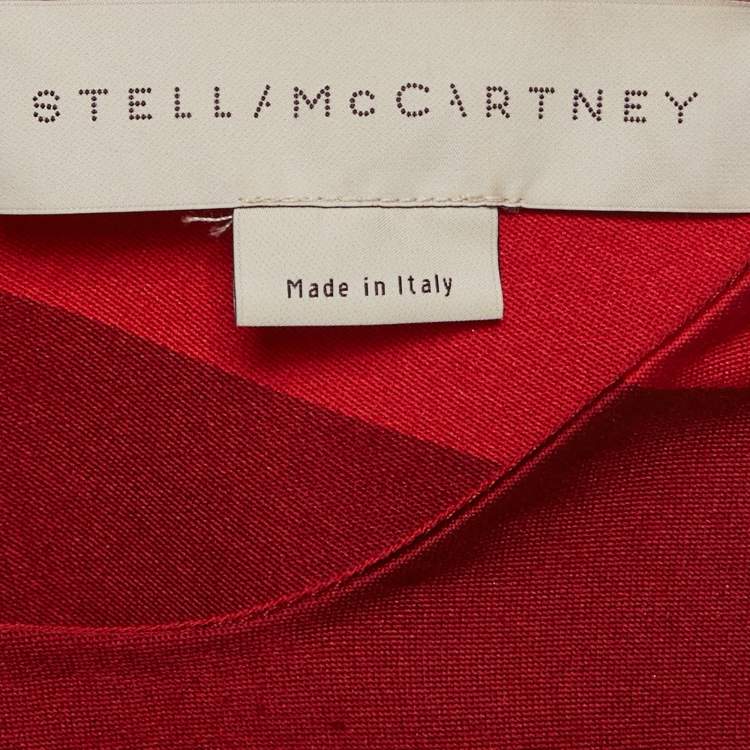 Pre Owned Stella McCartney Red Crepe Full Sleeve Maxi Dress S