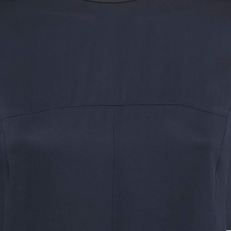 Pre Owned Stella McCartney Navy Blue Crepe Asymmetric Top S
