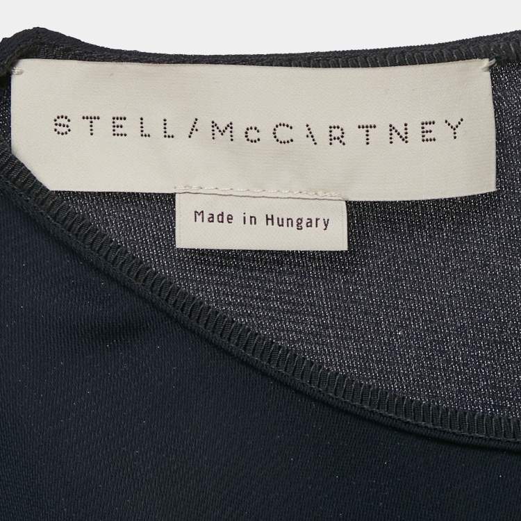 Pre Owned Stella McCartney Navy Blue Crepe Asymmetric Top S