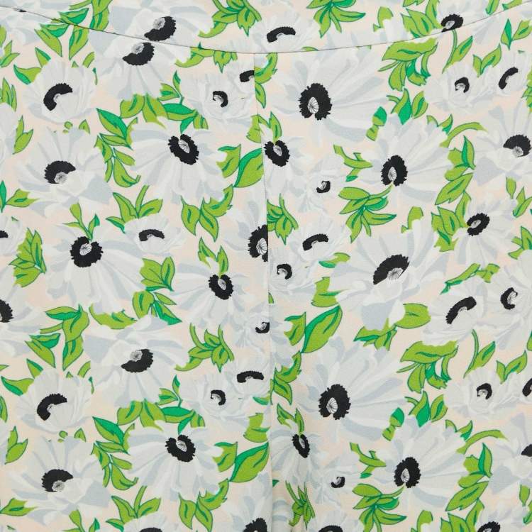 Pre Owned Stella McCartney Multicolor Floral Print Crepe Trousers S
