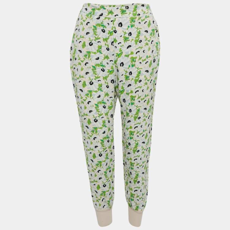 Pre Owned Stella McCartney Multicolor Floral Print Crepe Trousers S