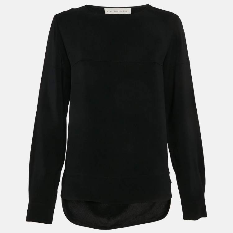 Pre Owned Stella McCartney BlacK Crepe High-Low Blouse S