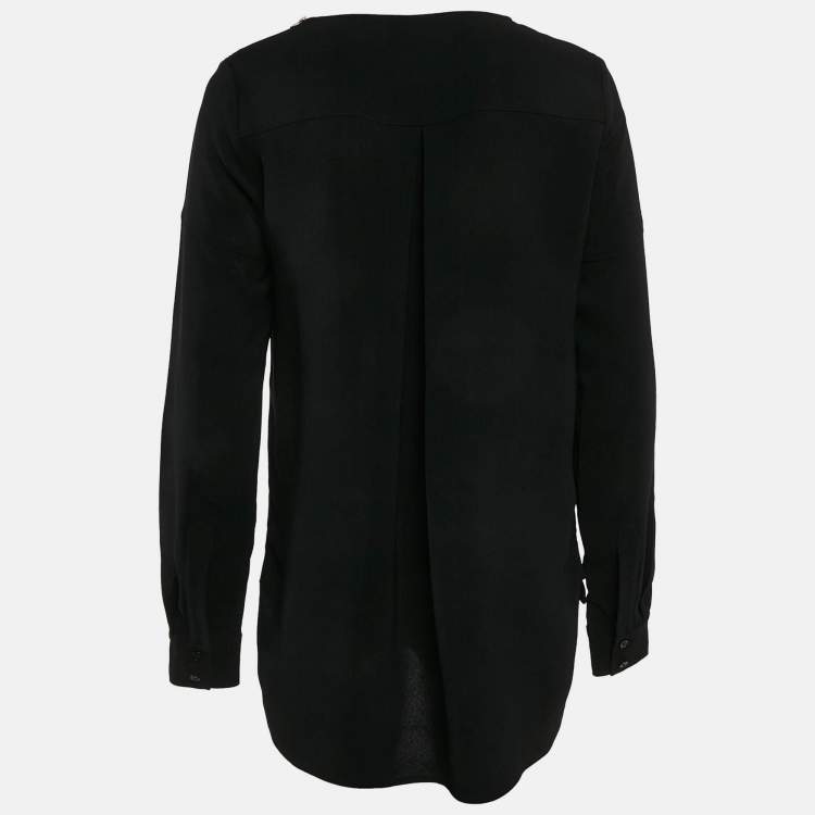 Pre Owned Stella McCartney BlacK Crepe High-Low Blouse S