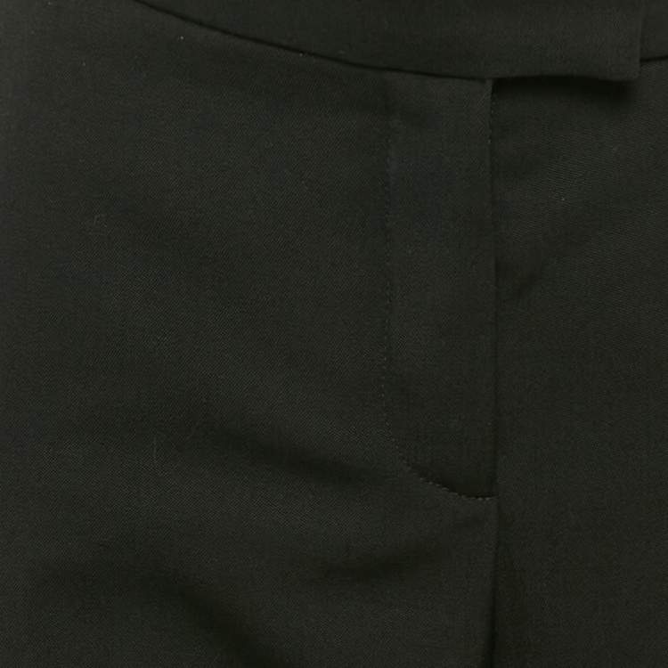Pre Owned Stella McCartney Black Wool Fringed Detail Flared Trousers M