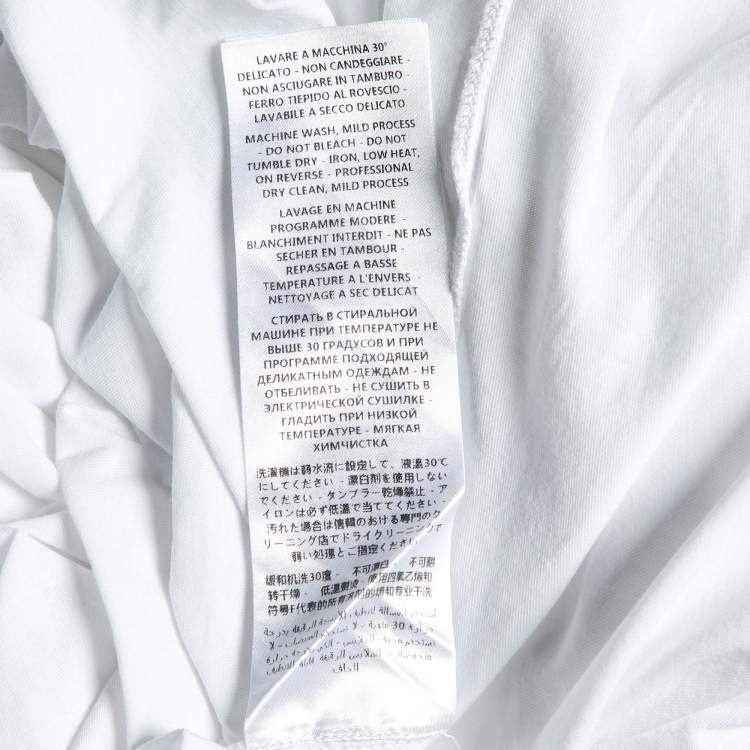 Pre Owned Stella McCartney White Cotton Star Embroidered Crew Neck T-Shirt M