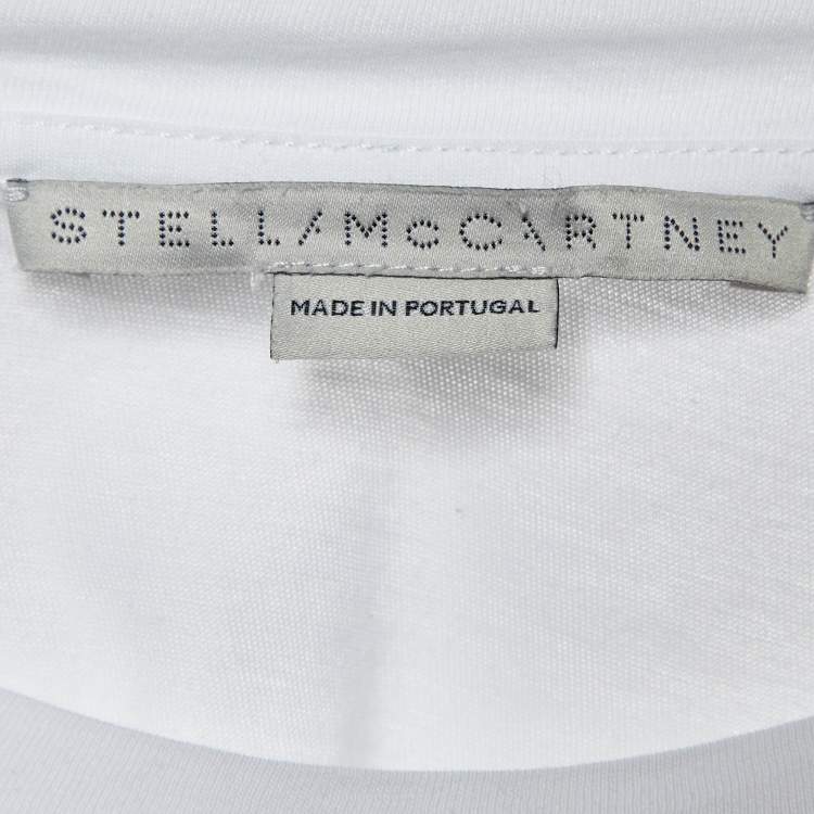 Pre Owned Stella McCartney White Cotton Star Embroidered Crew Neck T-Shirt M